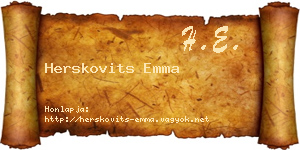 Herskovits Emma névjegykártya